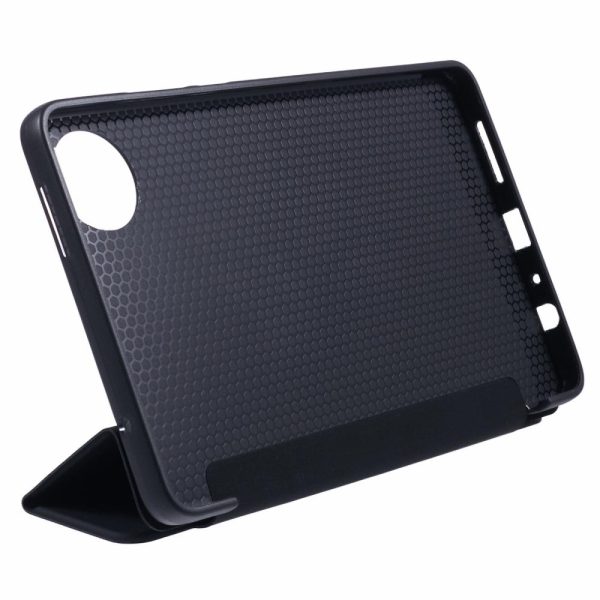 Xiaomi Redmi Pad SE 4G 8.7 inch Case Vegan Leather+Silicone Tri-Fold Stand Tablet Cover - Black Online Hot Sale