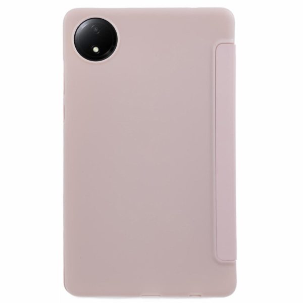 Xiaomi Redmi Pad SE 4G 8.7 inch Case Vegan Leather+Silicone Tri-Fold Stand Tablet Cover - Pink on Sale