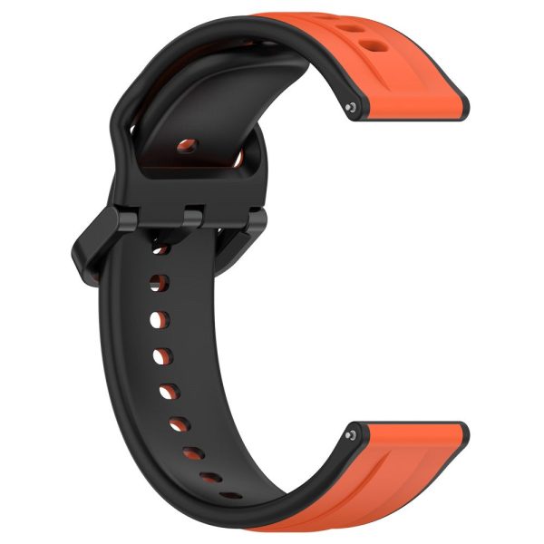 22mm Universal dual color silicone strap - Orange   Black Online