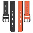 22mm Universal dual color silicone strap - Orange   Black Online