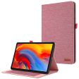 Lenovo Tab M11 Plus Leather Case Card Holder Cloth Texture Tablet Stand Cover - Pink Fashion