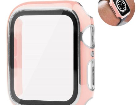 Apple Watch 40mm unique style cover + tempered glass screen protector - Pink   Silver For Sale