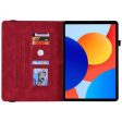 Xiaomi Redmi Pad SE 4G 8.7 inch Case Butterfly Flower Imprint Vegan Leather Tablet Cover with Card Slots - Red Hot on Sale