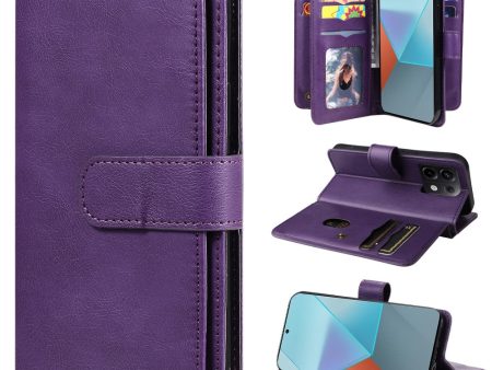 10-slot Xiaomi Poco X6   Xiaomi Redmi Note 13 Pro wallet case - Purple Discount