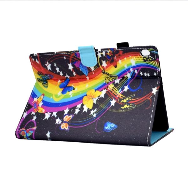 Lenovo Tab M10 cool pattern leather flip case - Rainbow and Butterfly Hot on Sale