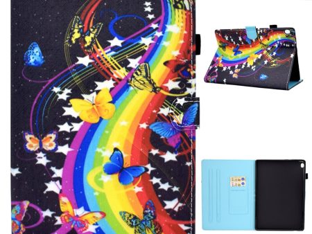 Lenovo Tab M10 cool pattern leather flip case - Rainbow and Butterfly Hot on Sale