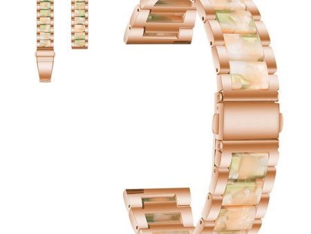 20mm Universal stylish three bead resin stainless steel watch strap - Rose Gold   Pink Green For Sale