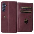 10-slot Samsung Galaxy A16 wallet case - Wine Red Hot on Sale