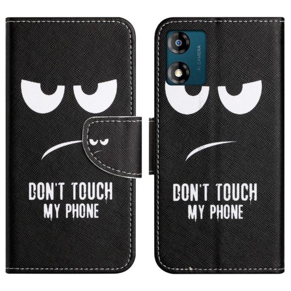 Wonderland Motorola Moto E13 flip case - Don t Touch My Phone Discount