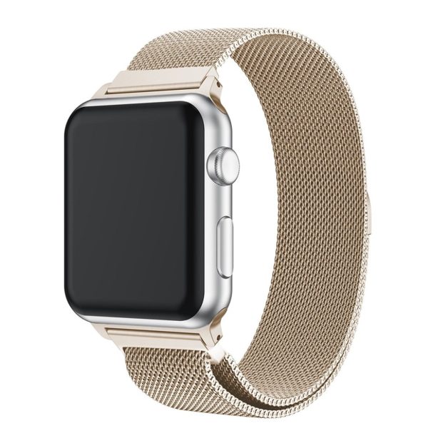 Apple Watch 42mm unique stainless steel watch band - Champagne Silver on Sale