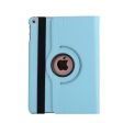 iPad (2017) litchi grain rotating PU leather case - Baby Blue on Sale