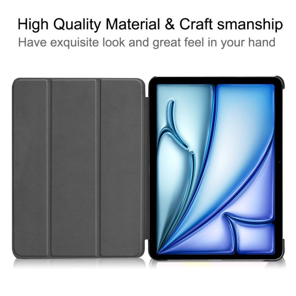 iPad Air 13 (2024) Case Auto Wake   Sleep Tri-fold stand Leather Tablet Cover - Blue Online Hot Sale