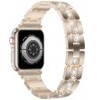 Zinc Alloy Band for Apple Watch Series 49mm - 45mm - 44mm - 42mm Rhinestones Decor Strap - Champagne For Cheap