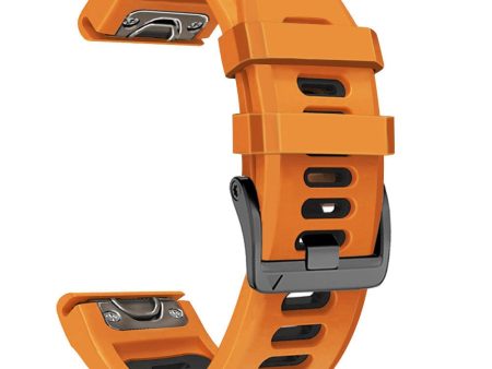 22mm dual-color silicone strap for Amazfit   Garmin   Coros watch - Orange+Black Supply