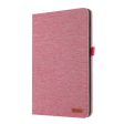 Lenovo Tab M11 Plus Leather Case Card Holder Cloth Texture Tablet Stand Cover - Pink Fashion