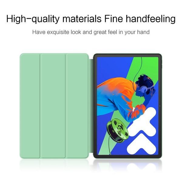 Lenovo Xiaoxin Pad Pro 12.7 inch Case Vegan Leather Flexible Back Trifold Stand Tablet Cover - Green Sale