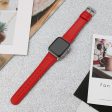 Apple Watch (41mm) top layer cowhide genuine leather watch strap - Red on Sale