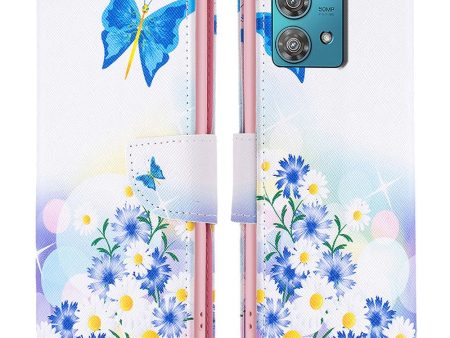 Wonderland Motorola Edge 40 Neo flip case - Butterfly and Flowers Hot on Sale