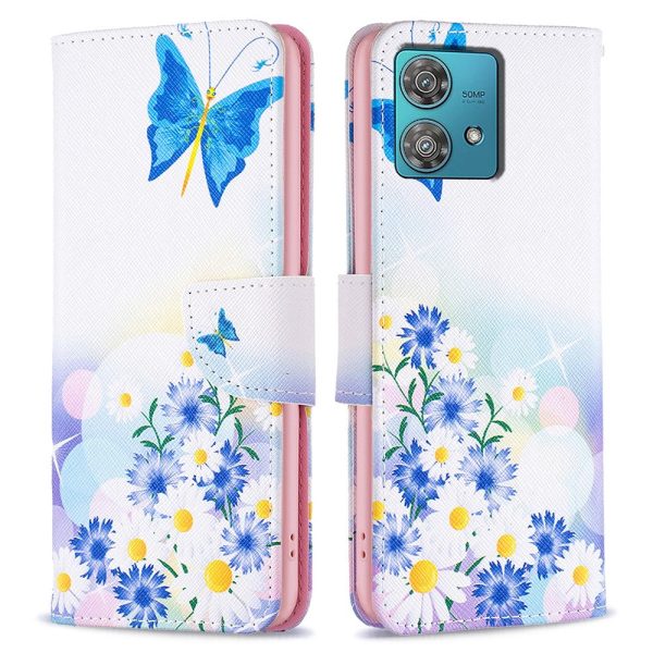 Wonderland Motorola Edge 40 Neo flip case - Butterfly and Flowers Hot on Sale