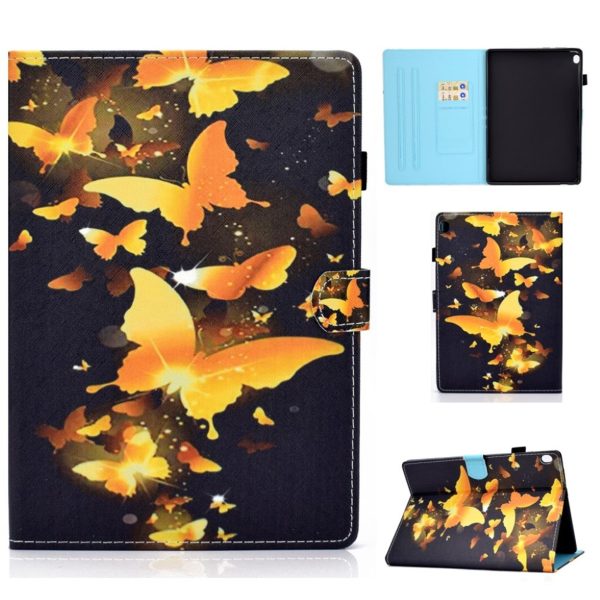 Lenovo Tab M10 cool pattern leather flip case - Gold Butterflies Online