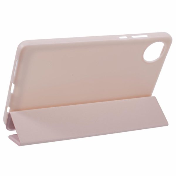 Xiaomi Redmi Pad SE 4G 8.7 inch Case Vegan Leather+Silicone Tri-Fold Stand Tablet Cover - Pink on Sale