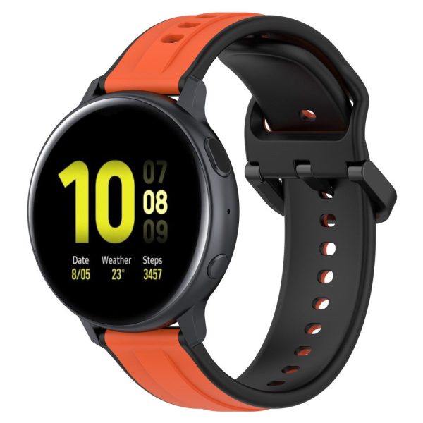 22mm Universal dual color silicone strap - Orange   Black Online