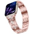 Zinc Alloy Band for Apple Watch Series 49mm - 45mm - 44mm - 42mm Rhinestones Decor Strap - Pink Online