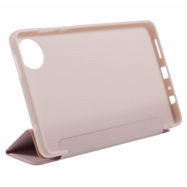 Xiaomi Redmi Pad SE 4G 8.7 inch Case Vegan Leather+Silicone Tri-Fold Stand Tablet Cover - Pink on Sale