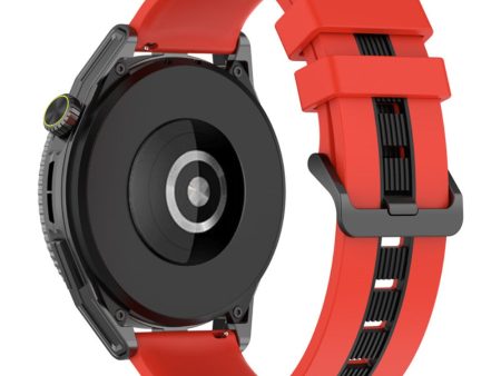 20mm Universal dual-color silicone watch strap - Red   Black For Discount