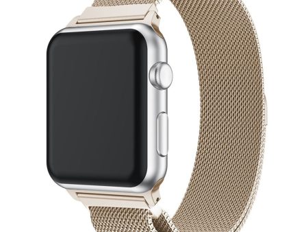 Apple Watch 42mm unique stainless steel watch band - Champagne Silver on Sale