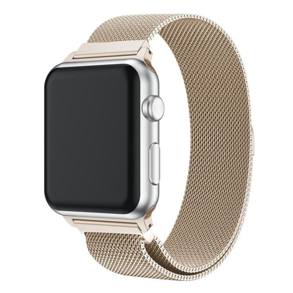 Apple Watch 42mm unique stainless steel watch band - Champagne Silver on Sale