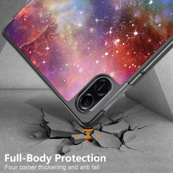 Vegan Leather Tablet Case Honor Pad X9   Pad X8 Pro , Pattern Printing Trifold Stand Folio Protective Cover - Milky Way Online now