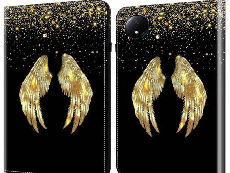 Xiaomi Redmi Pad SE 4G 8.7 inch Case Flip Stand Leather Tablet Cover Pattern Printed - Gold Wings Supply