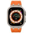 KALEBOL For Apple Watch Ultra 2 Ultra 49mm   Series 9 8 7 45mm   6 5 4 SE (2022) SE (2023) SE 44mm   3 2 1 42mm Silicone Band - Titanium+Orange For Sale