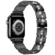 Zinc Alloy Band for Apple Watch Series 49mm - 45mm - 44mm - 42mm Rhinestones Decor Strap - Black Sale