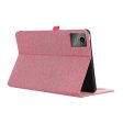 Lenovo Tab M11 Plus Leather Case Card Holder Cloth Texture Tablet Stand Cover - Pink Fashion