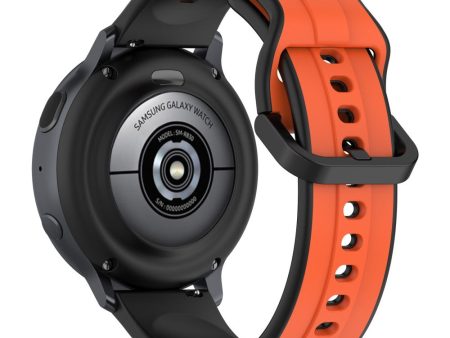 22mm Universal dual color silicone strap - Orange   Black Online