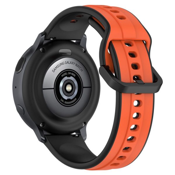 22mm Universal dual color silicone strap - Orange   Black Online