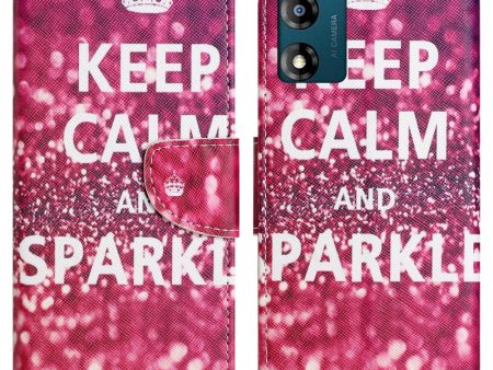 Wonderland Motorola Moto E13 flip case - Keep Calm and Sparkle Sale