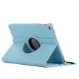 iPad (2017) litchi grain rotating PU leather case - Baby Blue on Sale