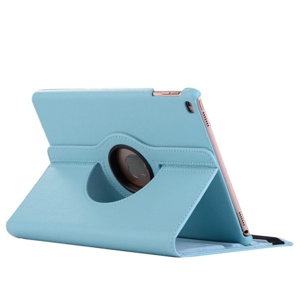 iPad (2017) litchi grain rotating PU leather case - Baby Blue on Sale