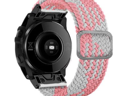 22mm nylon strap for Garmin watch with buckle - Pink   White Online now