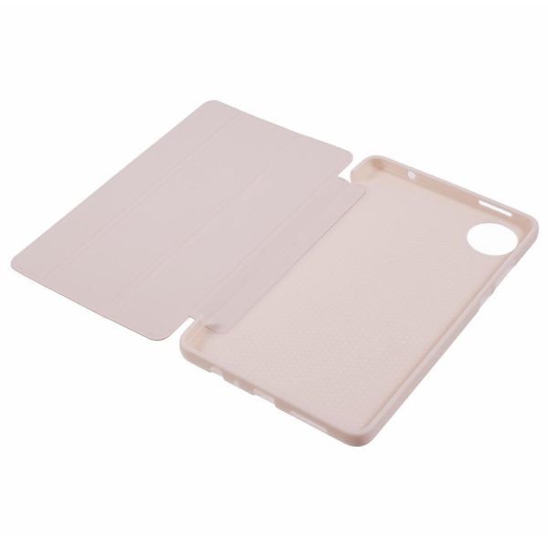 Xiaomi Redmi Pad SE 4G 8.7 inch Case Vegan Leather+Silicone Tri-Fold Stand Tablet Cover - Pink on Sale