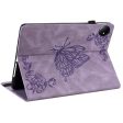 Xiaomi Redmi Pad SE 4G 8.7 inch Case Butterfly Flower Imprint Vegan Leather Tablet Cover with Card Slots - Purple For Cheap