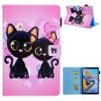 Samsung Galaxy Tab A7 10.4 (2020) bright patterned leather flip case - Black Cats Cheap