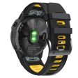 26mm silicone strap for Garmin and Coros watch - Black   Yellow Online Hot Sale