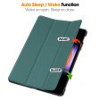 Xiaomi Pad 6S Pro 12.4 Leather Case Tri-fold Stand Auto Wake   Sleep Smart Shell - Blackish Green Fashion