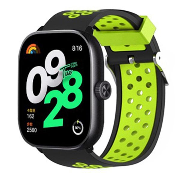 Xiaomi Redmi Watch 4 Dual Color Silicone Watch Band Wrist Strap - Black+Green Online Sale