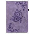 Xiaomi Redmi Pad SE 4G 8.7 inch Case Butterfly Flower Imprint Vegan Leather Tablet Cover with Card Slots - Purple For Cheap