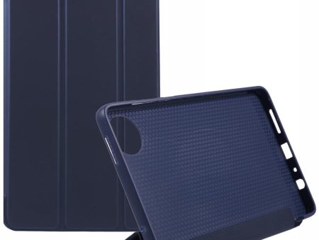 Xiaomi Redmi Pad SE 4G 8.7 inch Case Vegan Leather+Silicone Tri-Fold Stand Tablet Cover - Dark Blue Online